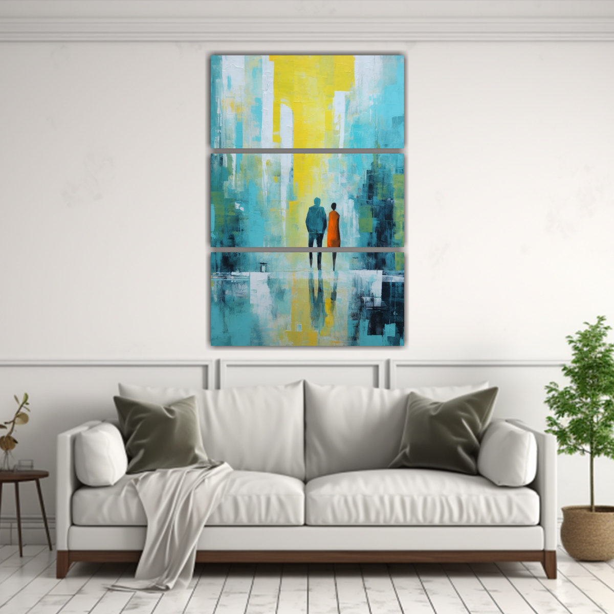 PINTURA ABSTRACTA DE DOS PERSONAS QUE SE 120X180 CM - 2