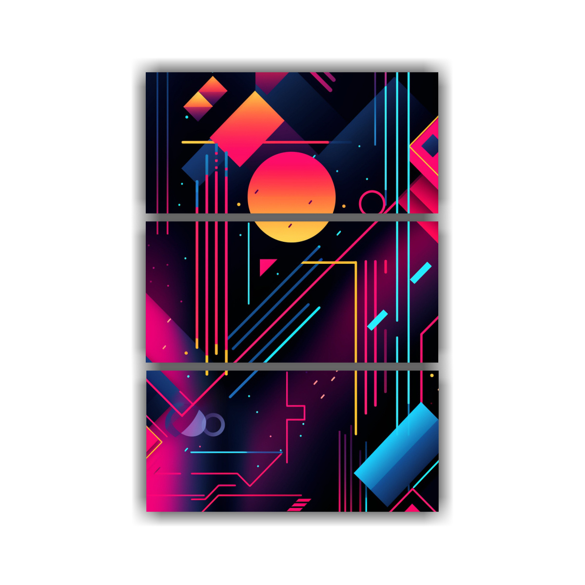 CUADRO DECORATIVO GEOMÉTRICO Y FUTURISTA PARA 60X90 CM - 1