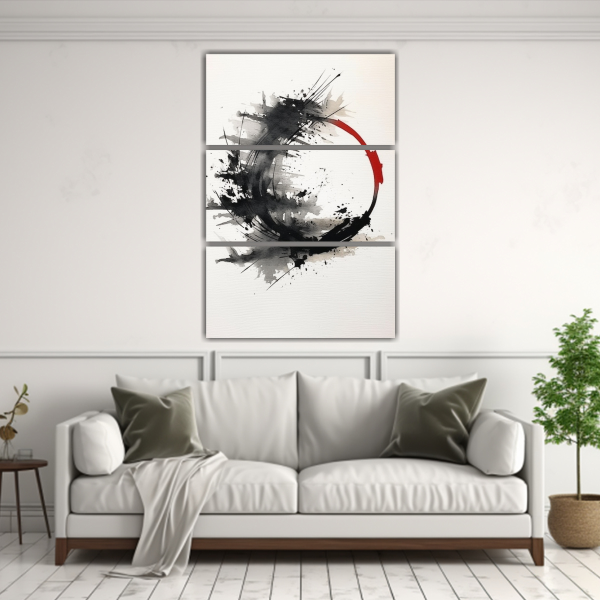 CONJUNTO DE 3 CUADROS ACUARELA ESTÉTICO ESTILO 80X120 CM - 2