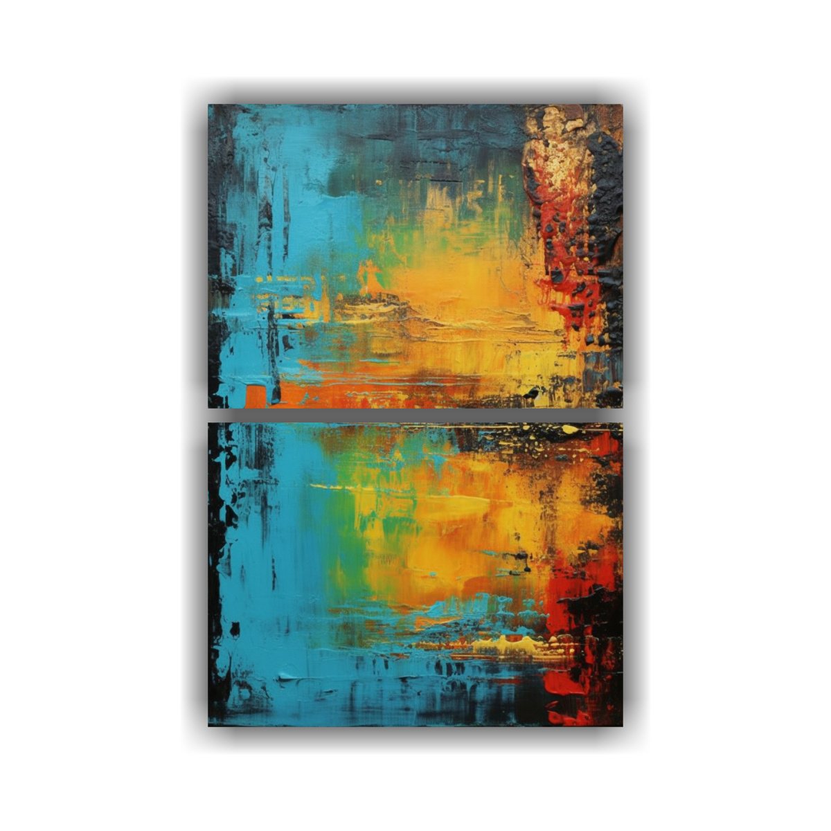 CUADROS ABSTRACTOS BAÑO CONCEPTO PINTURA 45X60 CM - 1