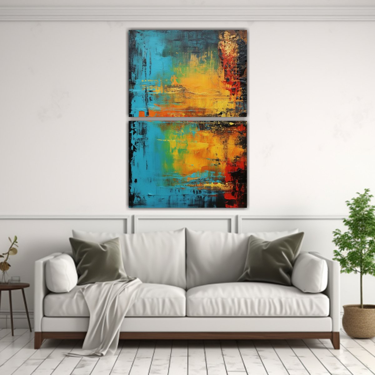 CUADROS ABSTRACTOS BAÑO CONCEPTO PINTURA 45X60 CM - 2