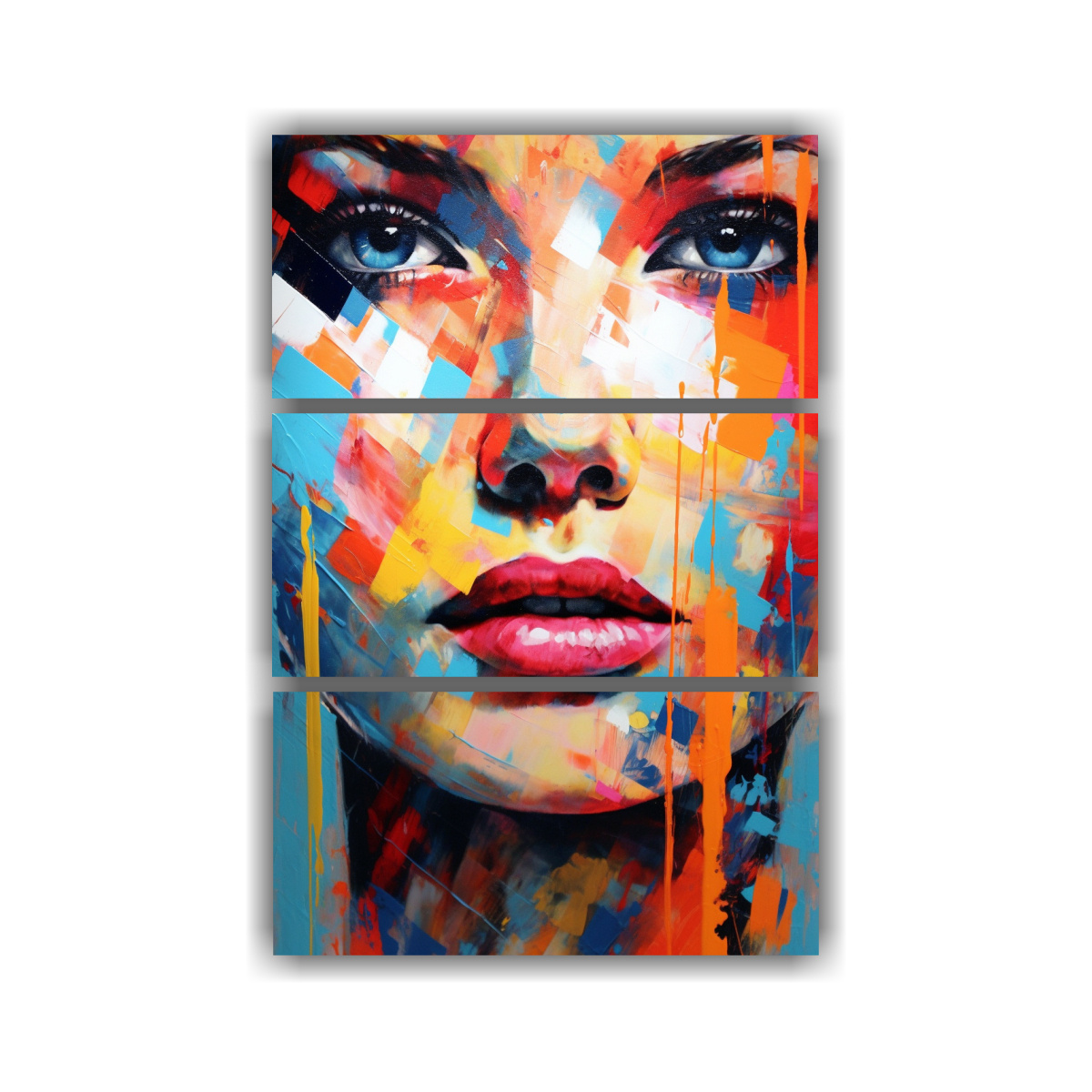 CUADRO VANGUARDISTA DE ROSTRO COLORIDO ESTILO 80X120 CM - 1