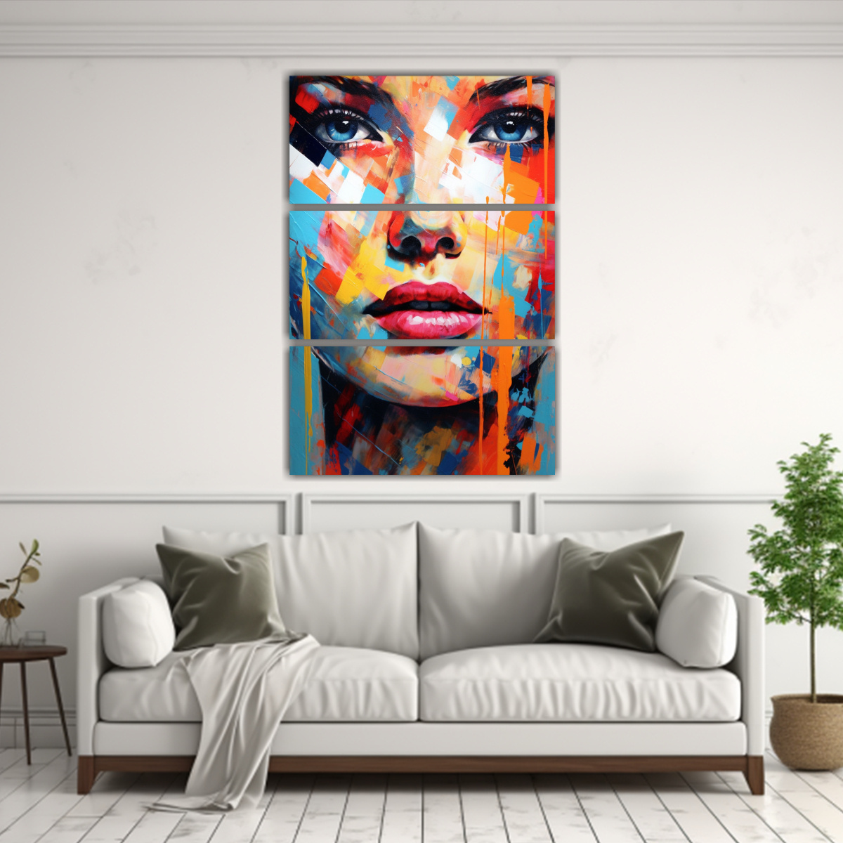 CUADRO VANGUARDISTA DE ROSTRO COLORIDO ESTILO 80X120 CM - 2