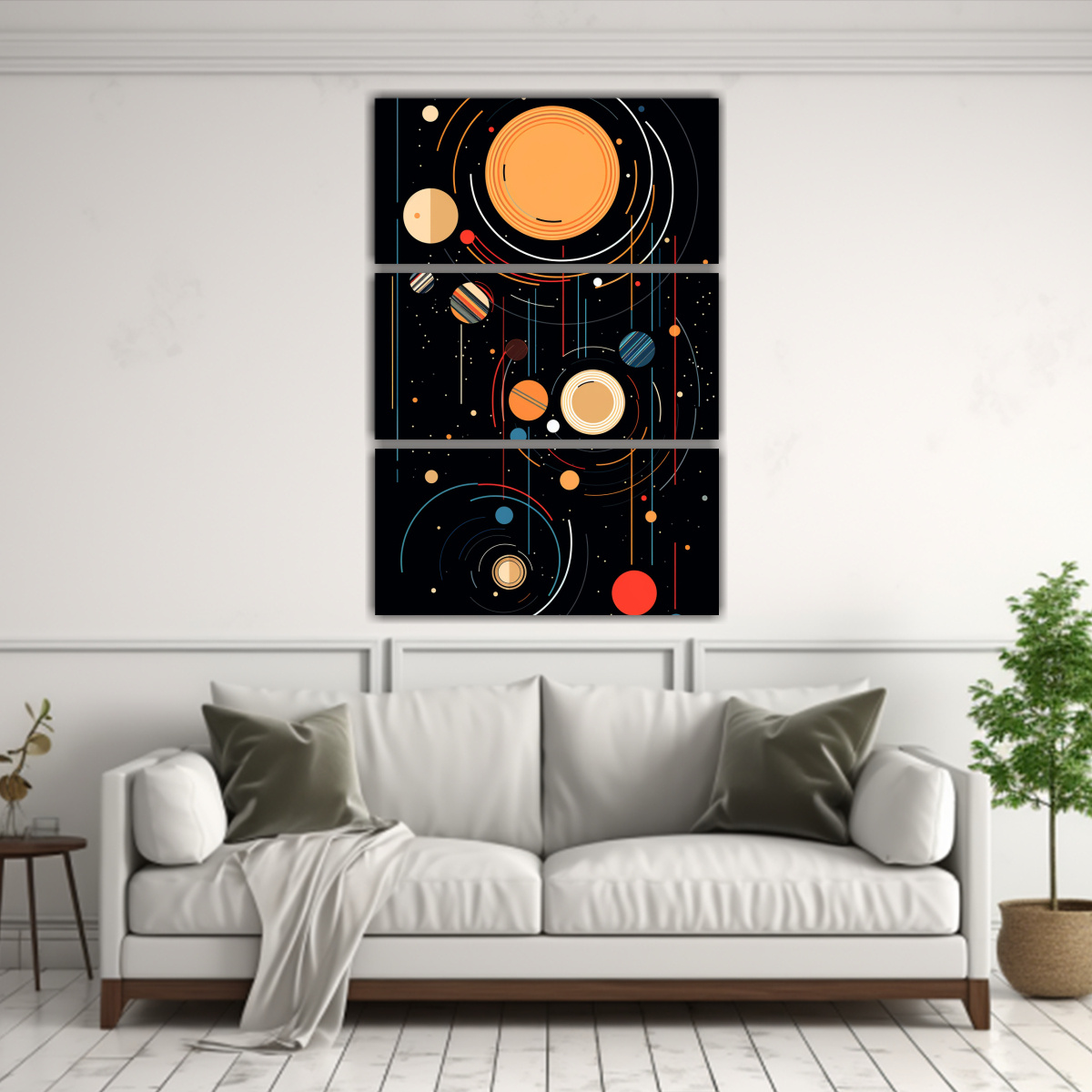 CUADROS ABSTRACTOS MOVIMIENTO SOLAR CON CÍRCULOS 140X210 CM - 2
