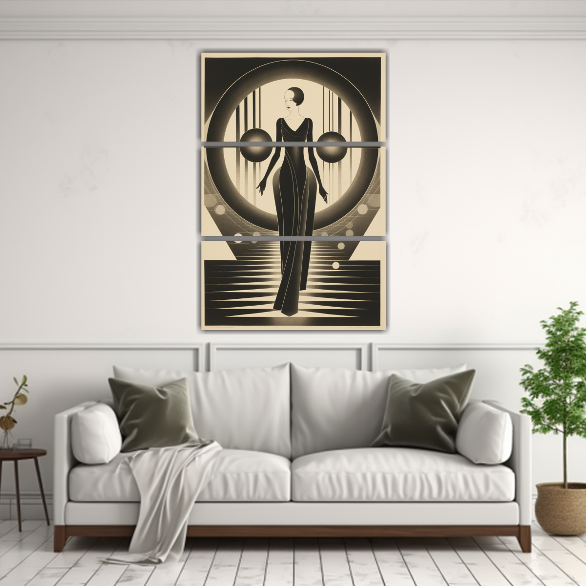PINTURA DE PARED TEMÁTICA LA MUJER EN LA PUERTA, 140X210 CM - 2