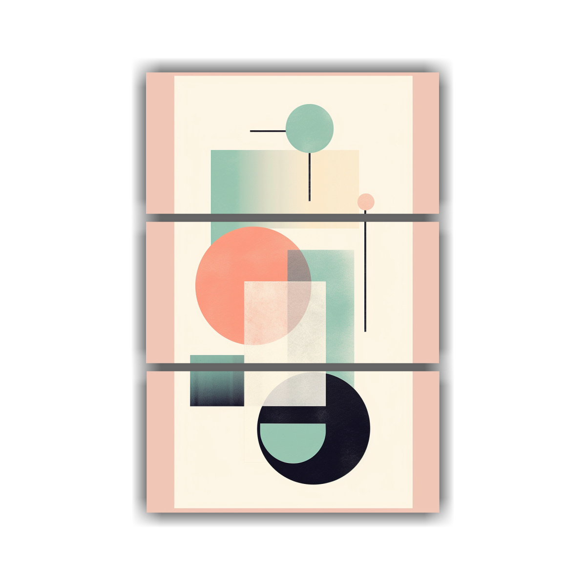 TRES LIENZOS DE TELA TONOS ESTÉTICA BAUHAUS 160X240 CM - 1