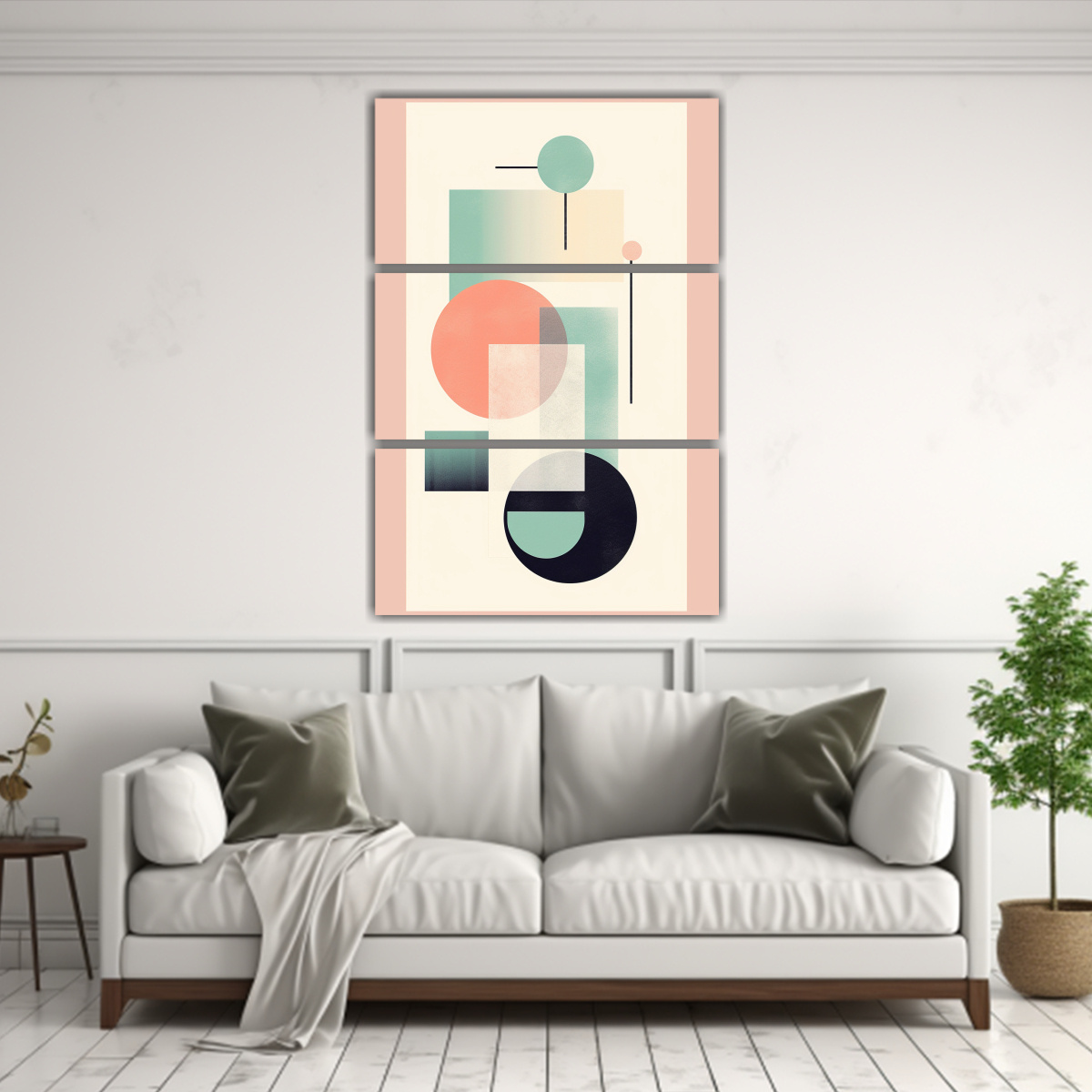 TRES LIENZOS DE TELA TONOS ESTÉTICA BAUHAUS 160X240 CM - 2
