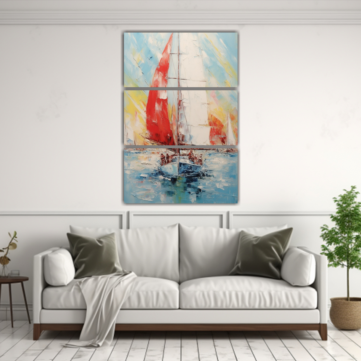 CUADRO FANTASIA NEOEXPRESIONISTA DE BARCO VELERO 70X105 CM - 2