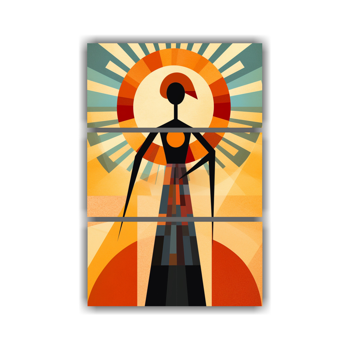 PINTURAS DECORATIVAS ESTILO AFRICANO CON FORMAS 70X105 CM - 1