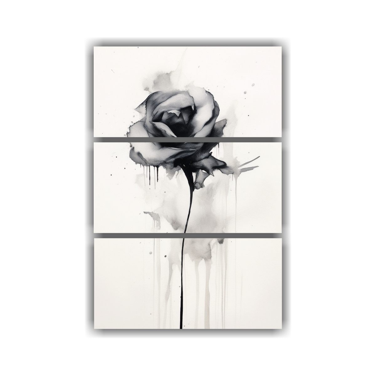 TRÍPTICO DECORATIVO INTENSO ROSA NEGRA ABSTRACTO 160X240 CM - 1