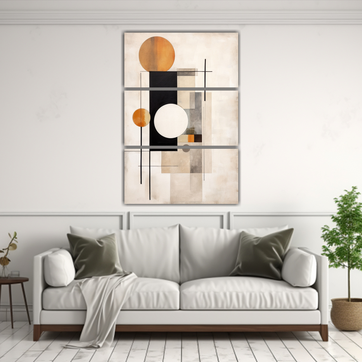CONJUNTO 3 LIENZOS MINIMALISTAS ABSTRACTOS CON 40X60 CM - 2