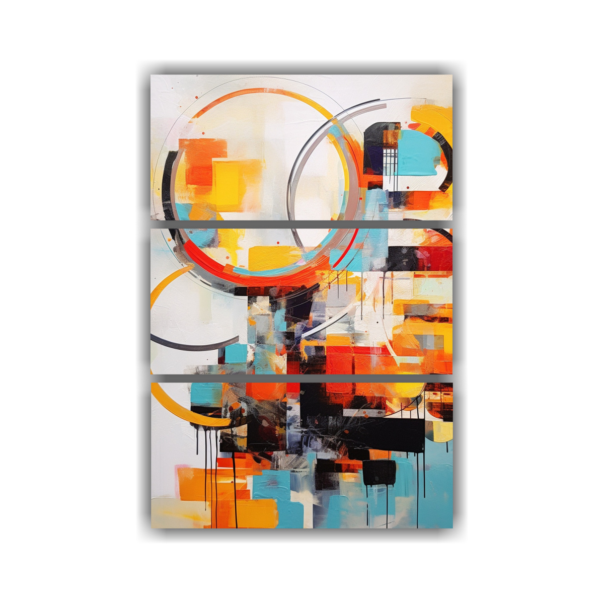 CUADROS DE ARTE ABSTRACTO MODERNO Y COLORIDO CON 40X60 CM - 1