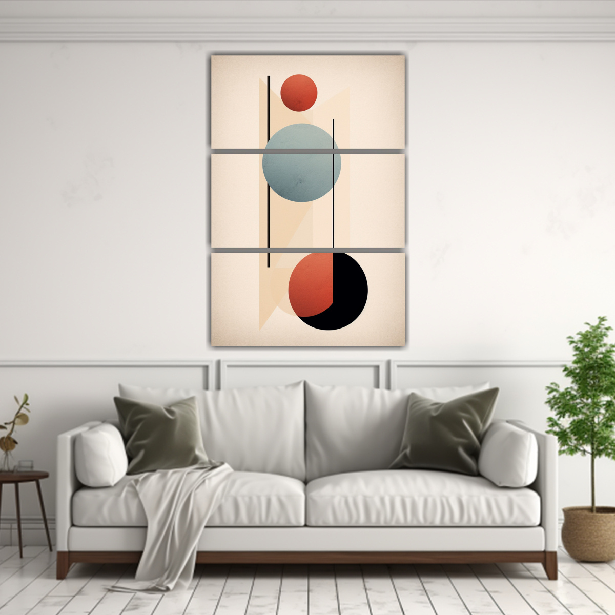 CUADROS MINIMALISTAS DE ARTE ABSTRACTO CON 3 80X120 CM - 2