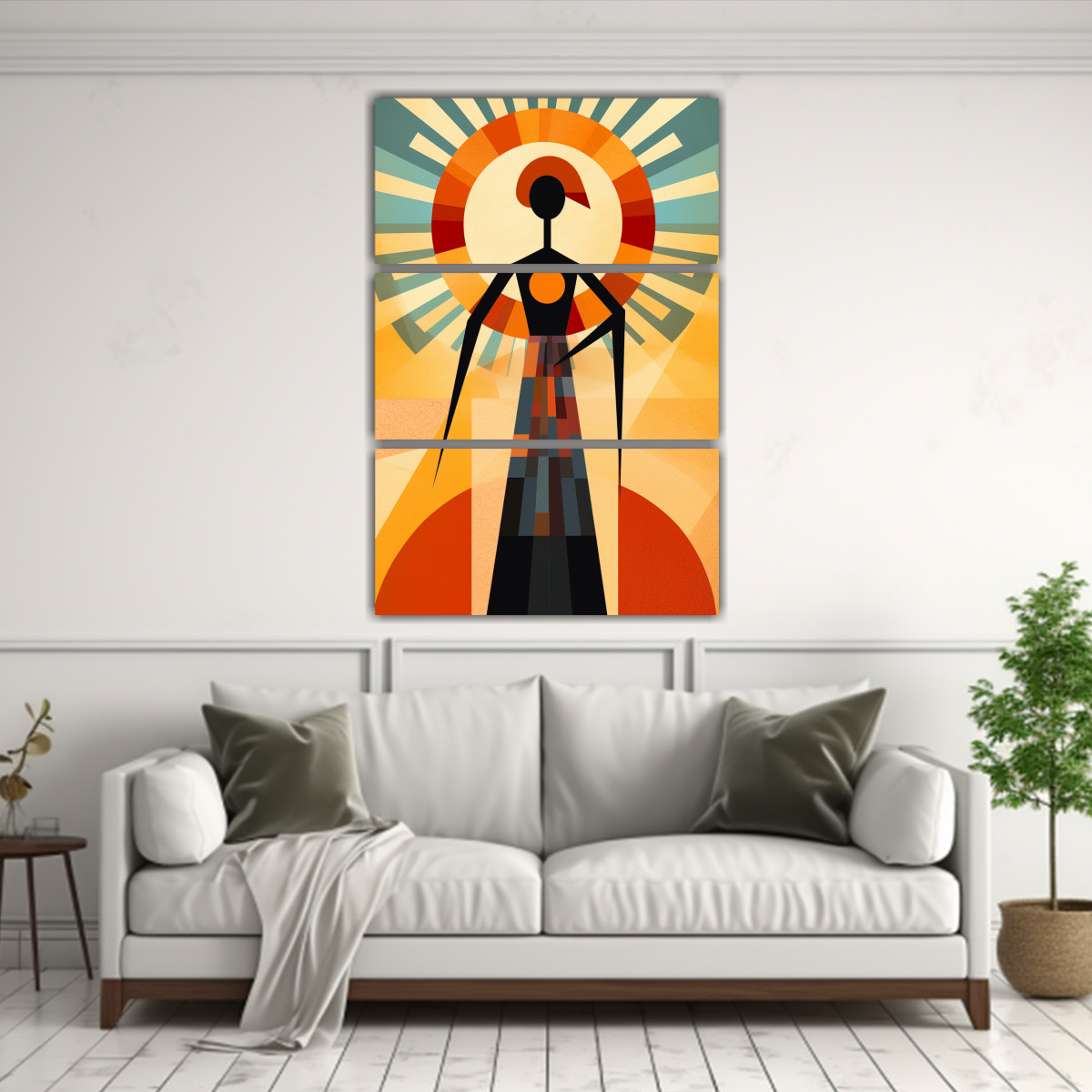 PINTURAS DECORATIVAS ESTILO AFRICANO CON FORMAS 120X180 CM - 2