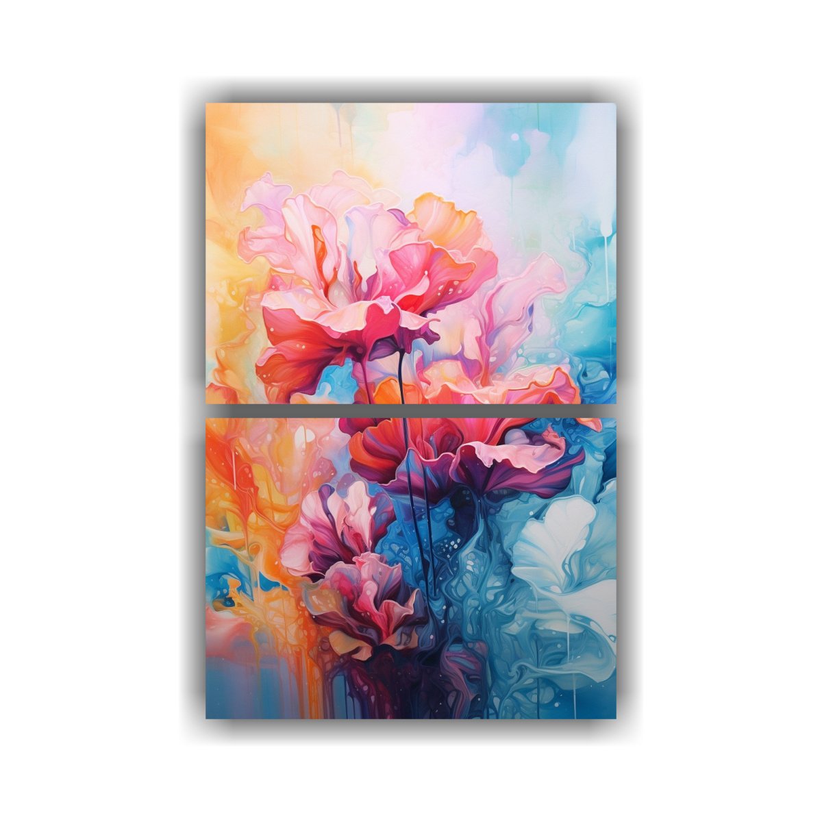 CUADROS CONCEPTO REFINADO CON FLORES SURREALISTAS 45X60 CM - 1