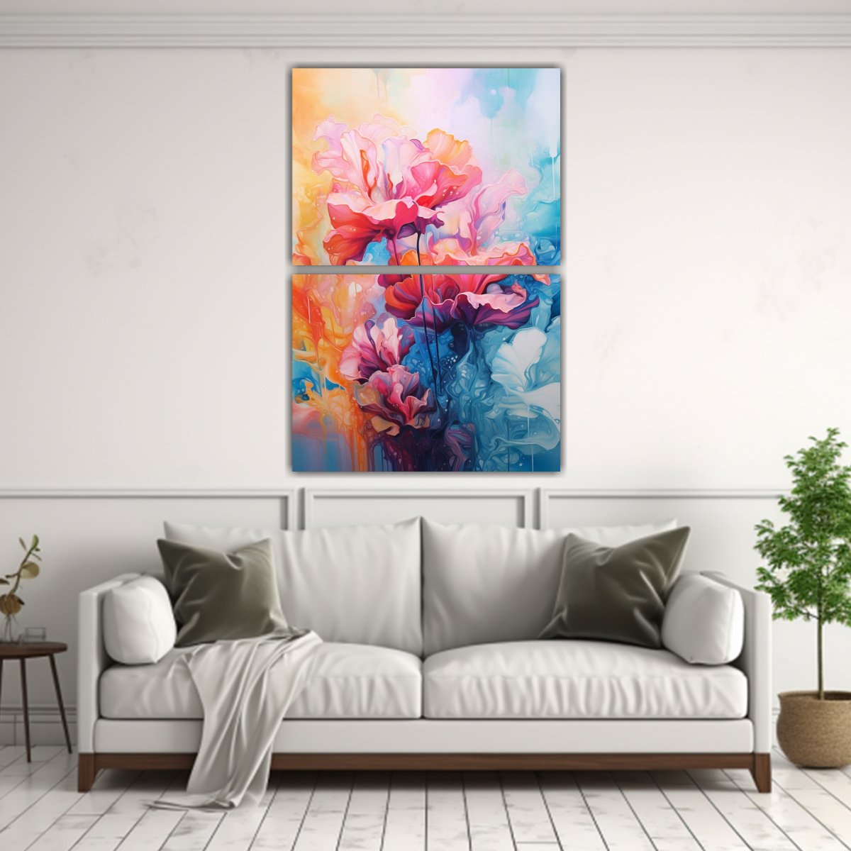CUADROS CONCEPTO REFINADO CON FLORES SURREALISTAS 45X60 CM - 2