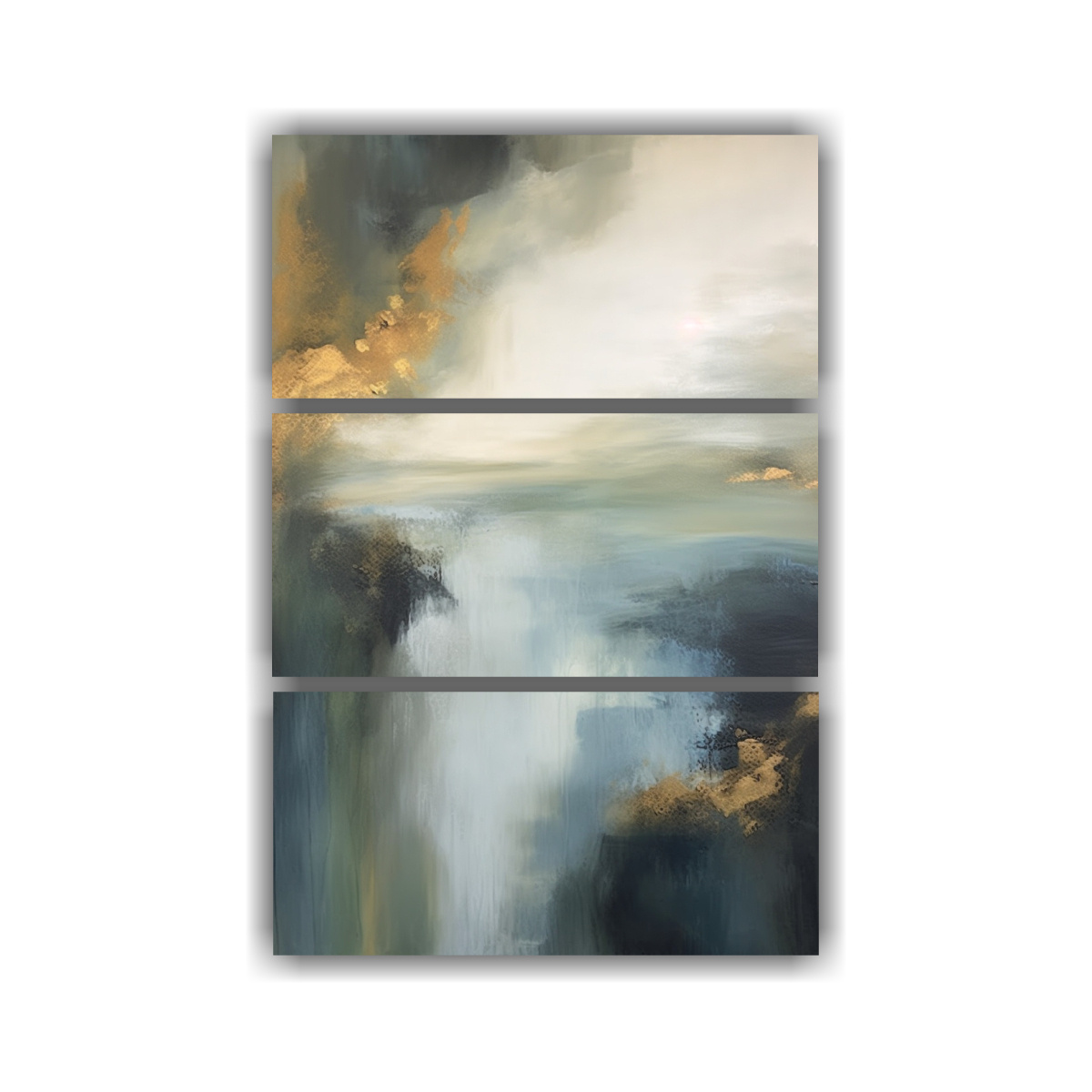 PINTURA ABSTRACTA EN BASTIDOR CON CONTRASTE DE 50X75 CM - 1