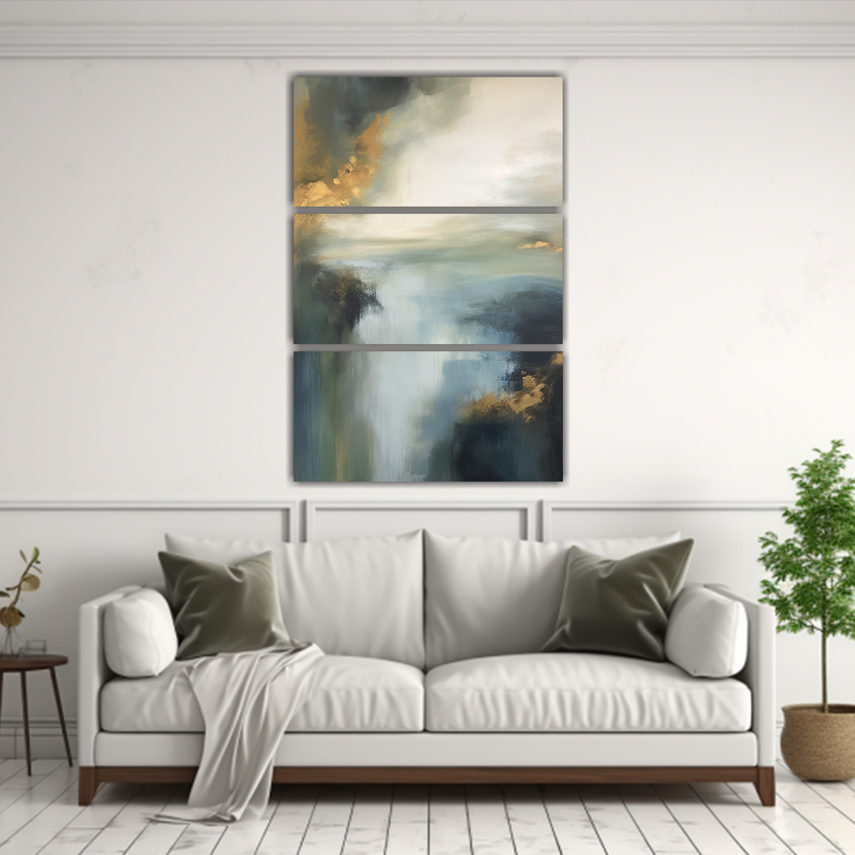 PINTURA ABSTRACTA EN BASTIDOR CON CONTRASTE DE 50X75 CM - 2