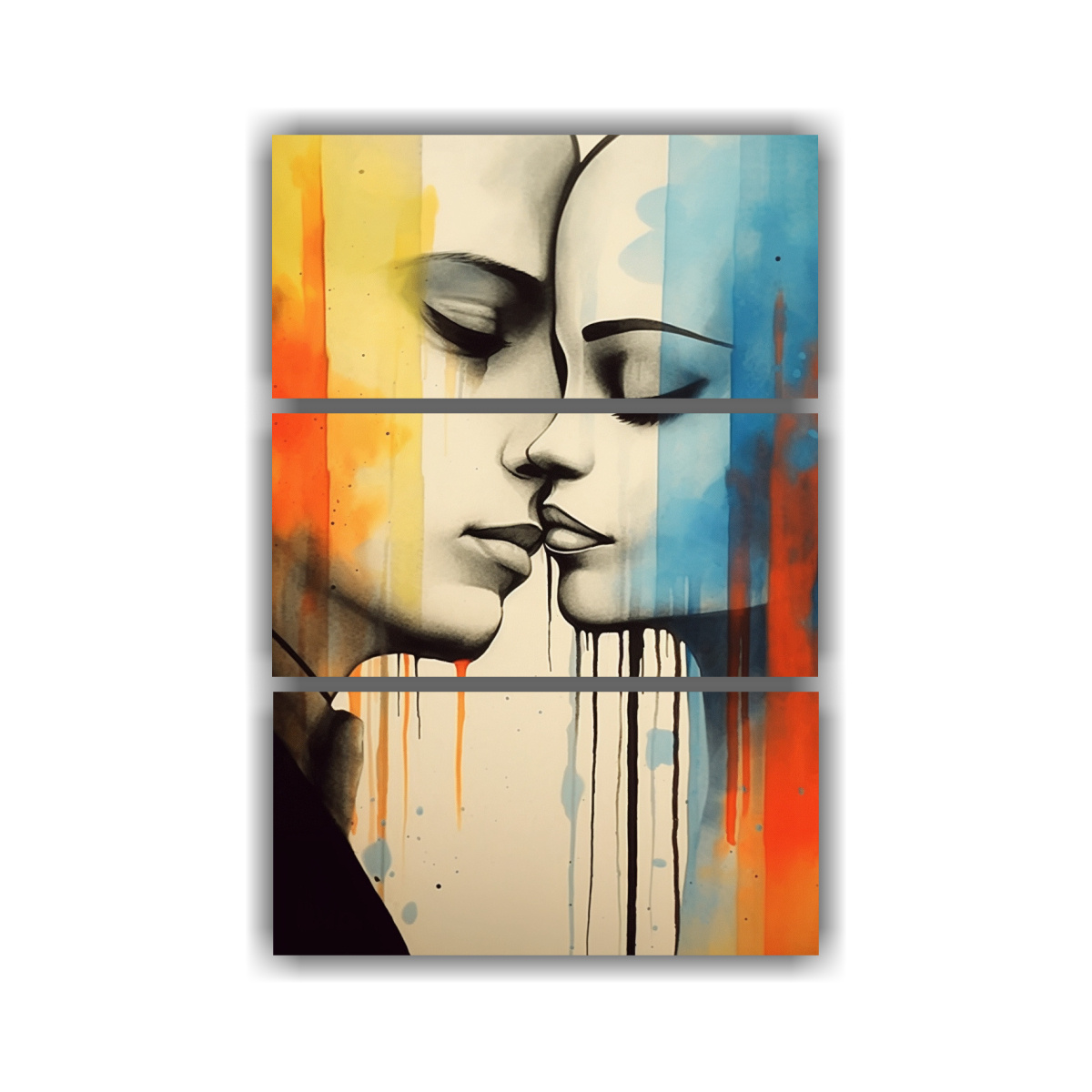PINTURAS DECORATIVAS DETALLADAS DE PAREJA 60X90 CM - 1