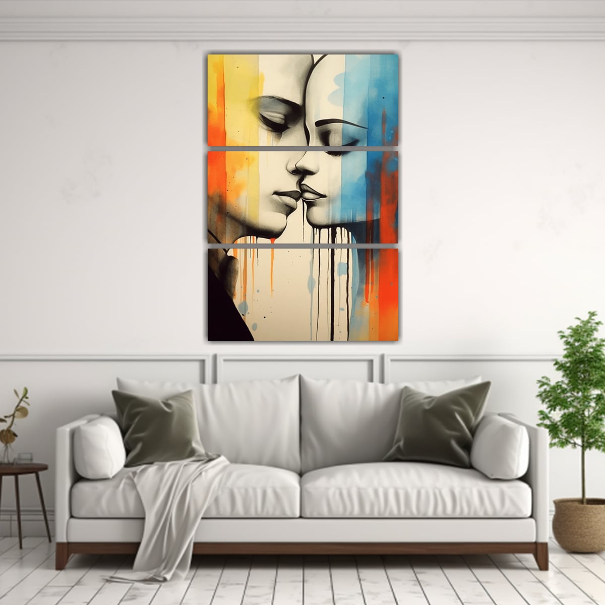 PINTURAS DECORATIVAS DETALLADAS DE PAREJA 60X90 CM - 2