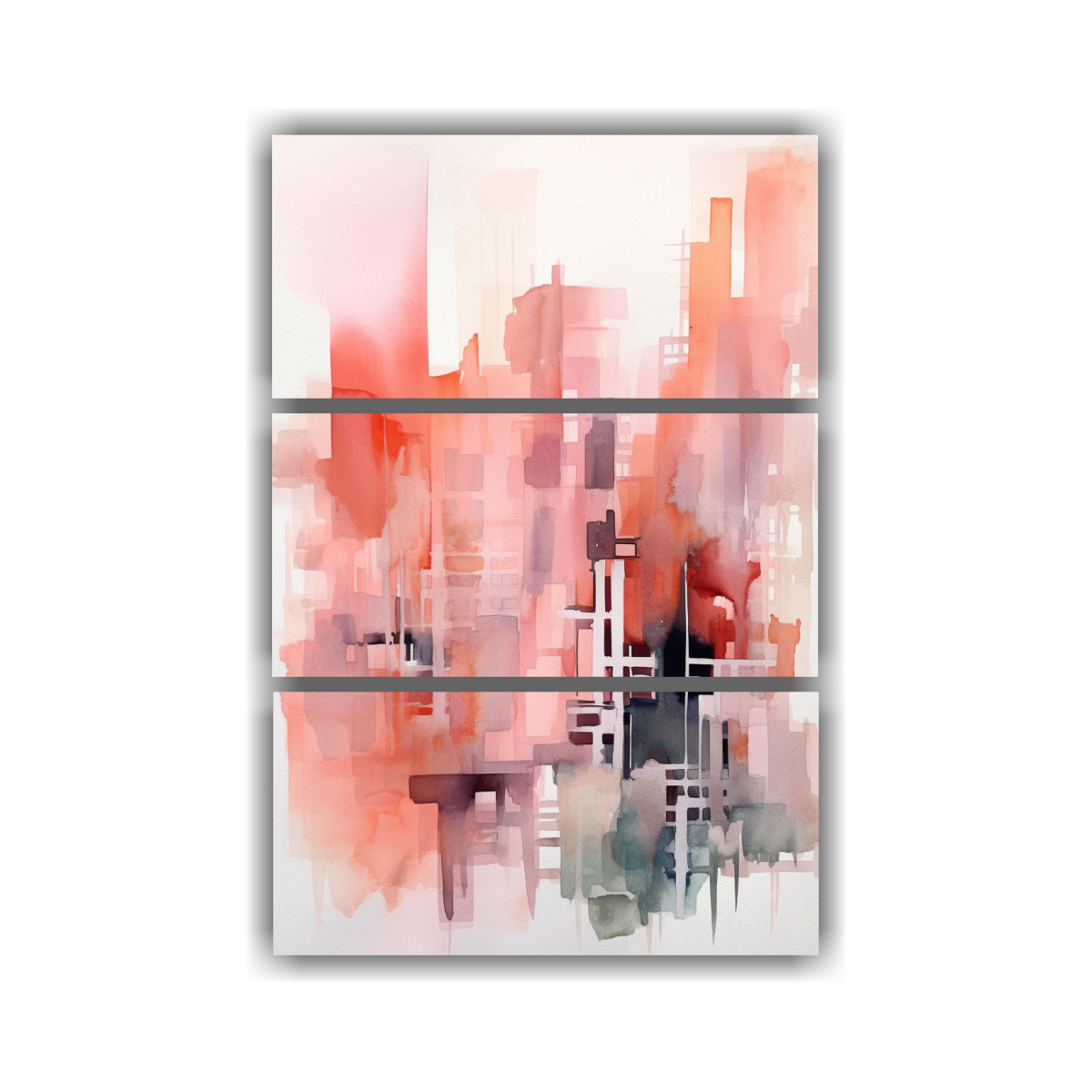 PINTURAS DE ARQUITECTURA ALTAMENTE ABSTRACTA EN 70X105 CM - 1