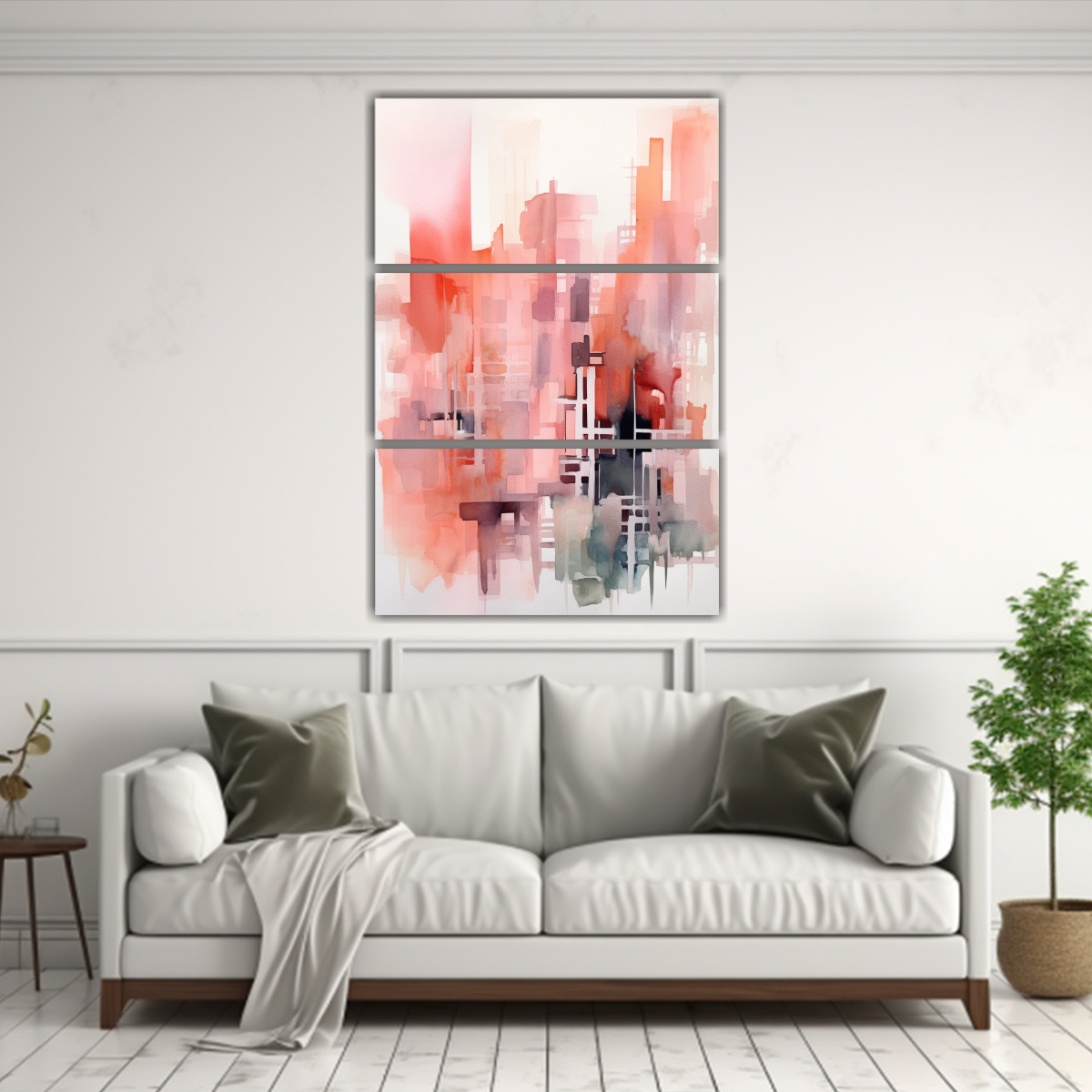 PINTURAS DE ARQUITECTURA ALTAMENTE ABSTRACTA EN 70X105 CM - 2