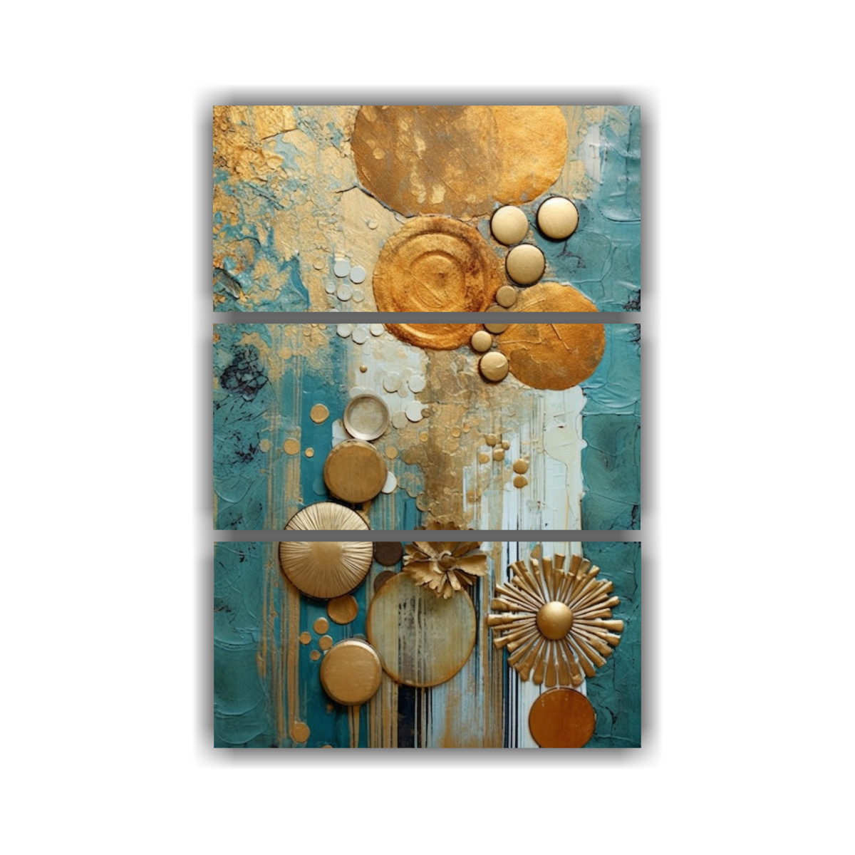 CONJUNTO 3 CUADROS INSPIRACIÓN TEXTURA 72 50X75 CM - 1