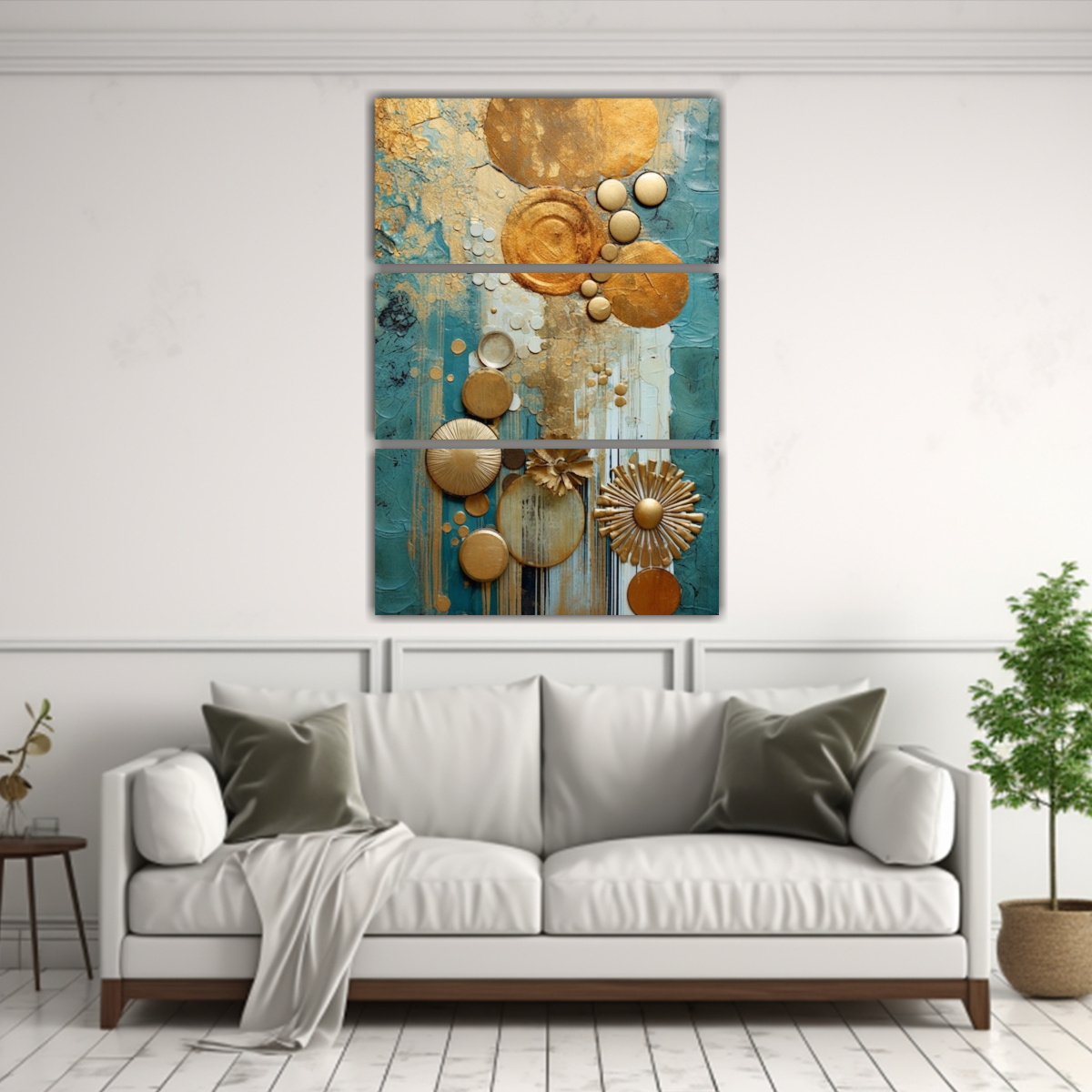 CONJUNTO 3 CUADROS INSPIRACIÓN TEXTURA 72 50X75 CM - 2