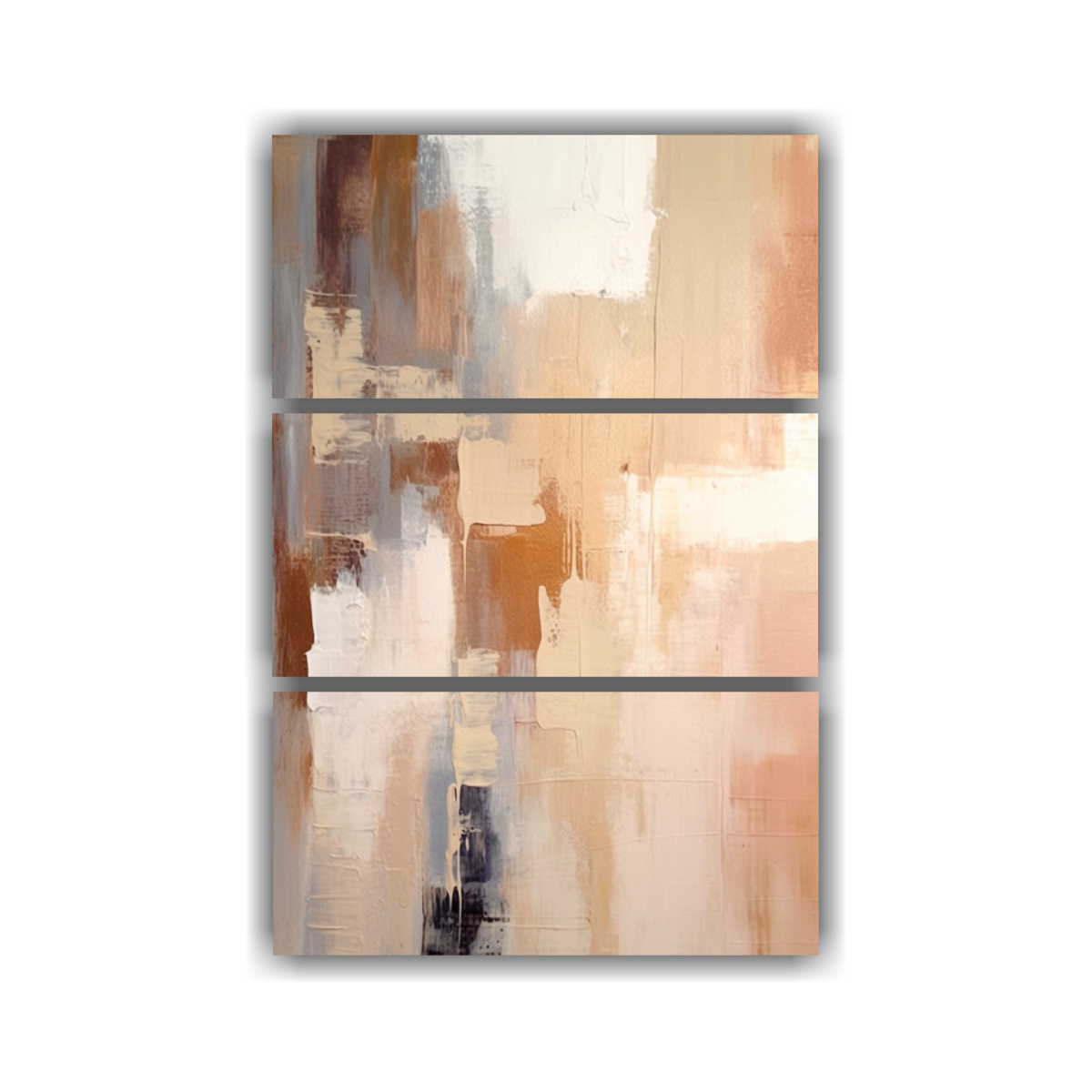 CUADROS MINIMALISTAS ABSTRACTOS CON TONOS BEIGE 40X60 CM - 1
