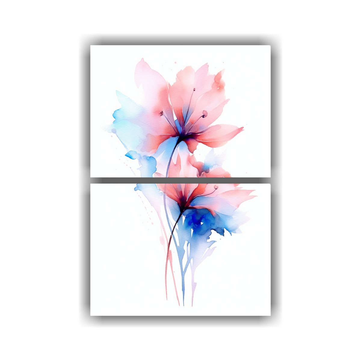 CUADROS MODERNOS LUMINOSA, FONDO ACUARELA FLORAL 40X60 CM - 1