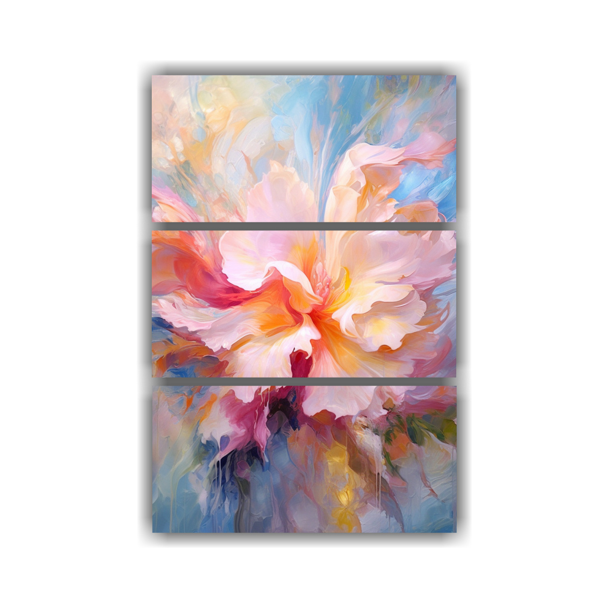PINTURA ÓLEO FLORAL ABSTRACTA DE DISEÑO 40X60 CM - 1