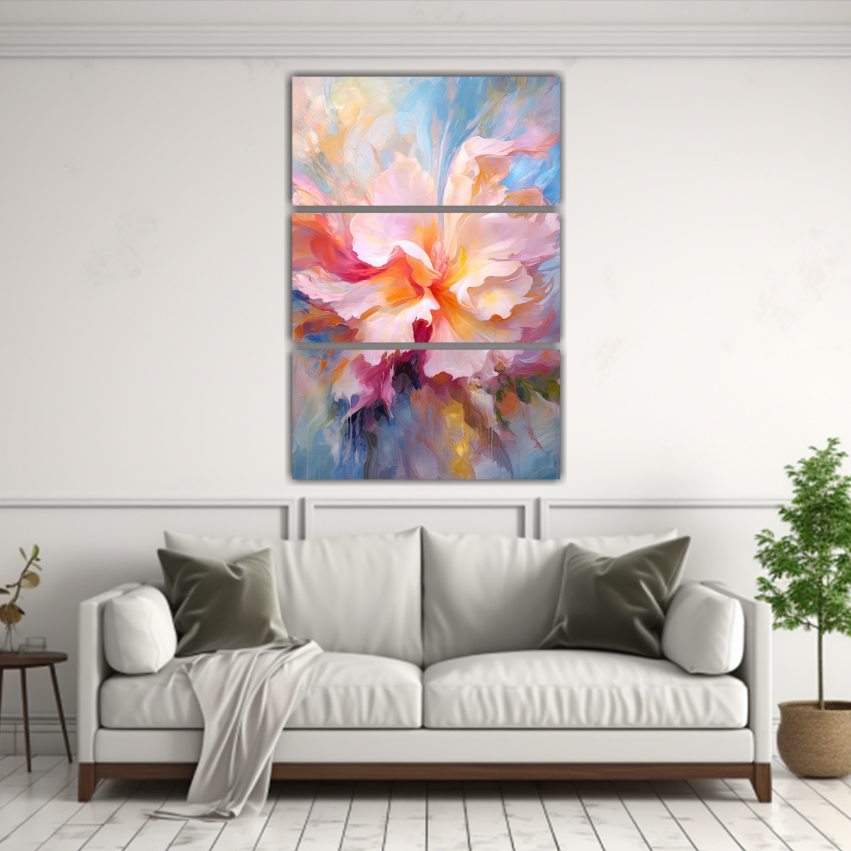 PINTURA ÓLEO FLORAL ABSTRACTA DE DISEÑO 40X60 CM - 2