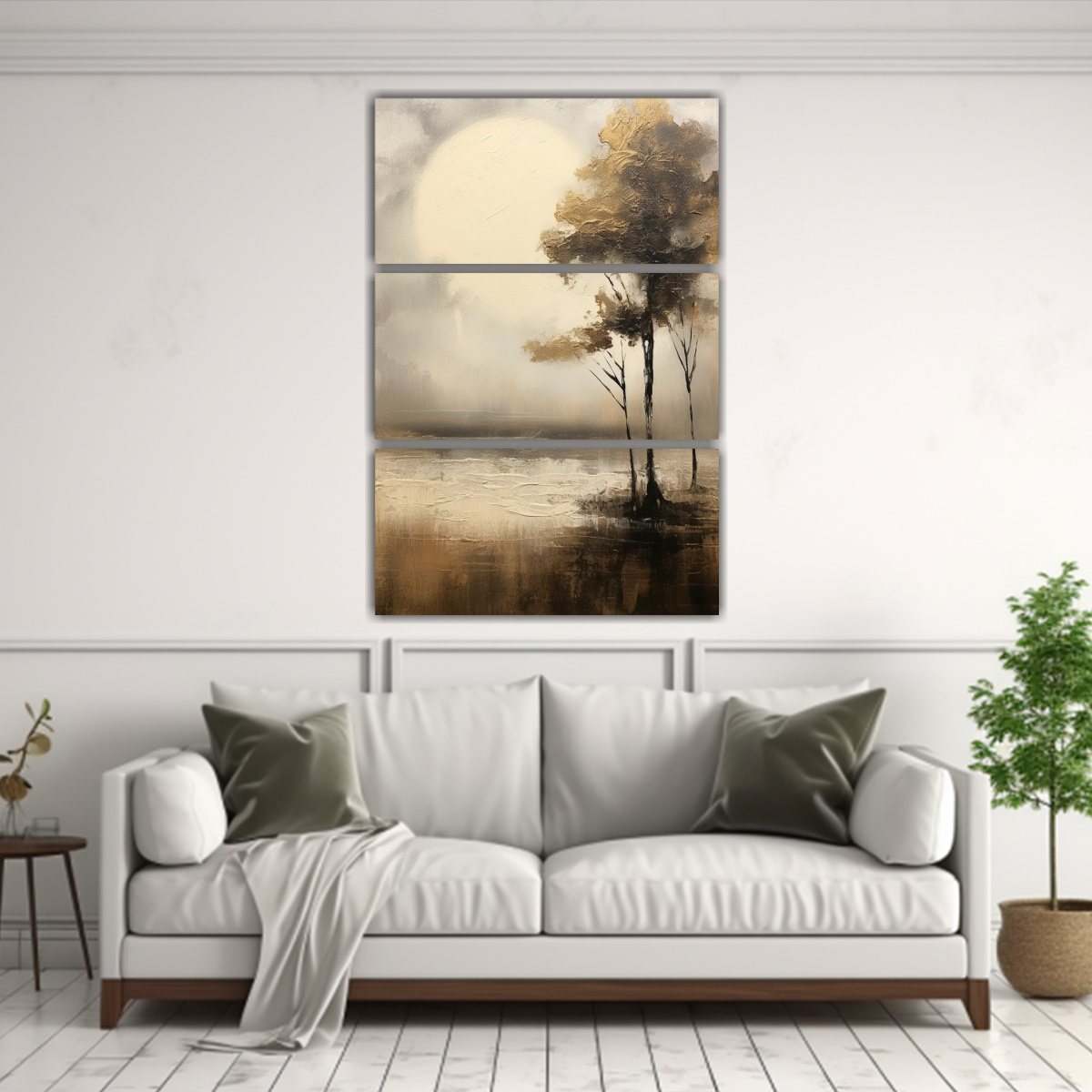 CUADRO ABSTRACTO CON ELEMENTOS BLANCOS, NEGROS Y 70X105 CM - 2