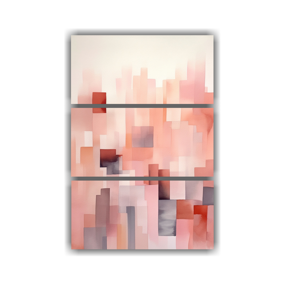 PAISAJES CUBISTAS MINIMALISTAS EN TONOS ROSAS Y 160X240 CM - 1
