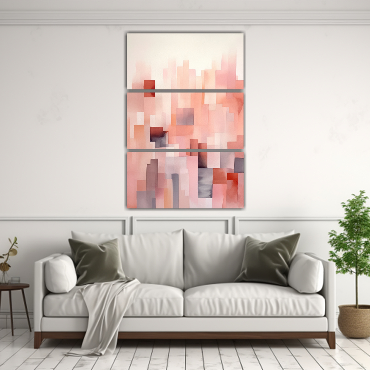 PAISAJES CUBISTAS MINIMALISTAS EN TONOS ROSAS Y 160X240 CM - 2