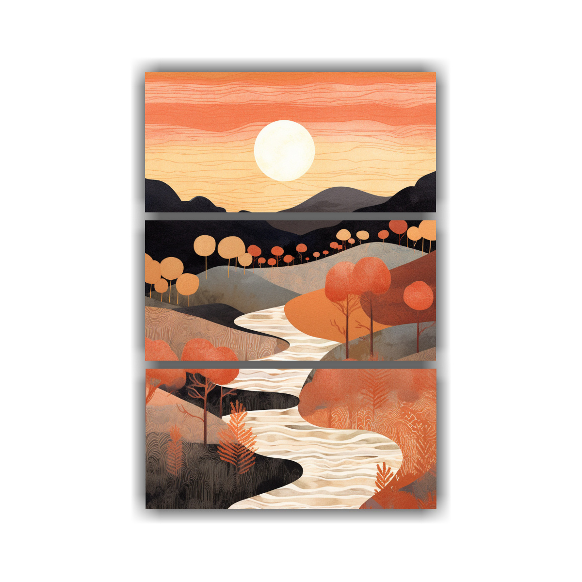CUADRO PAISAJE TRES TONOS IMPACTANTES POR PERSON 140X210 CM - 1