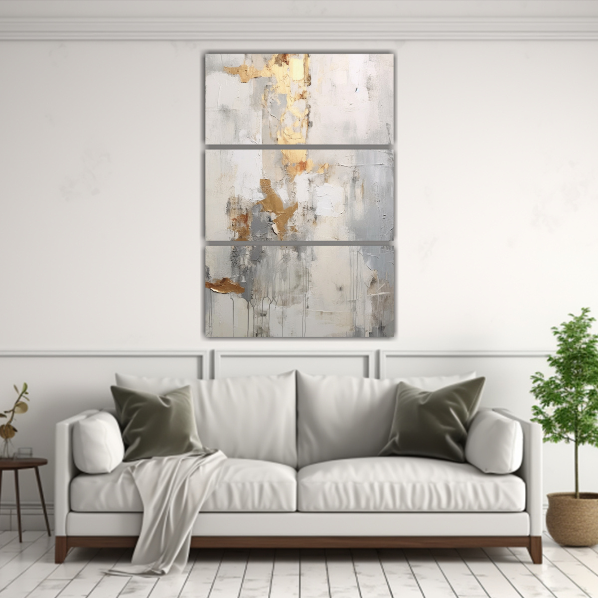 PINTURA DECORATIVA ELEGANCIA CON FONDO BLANCO Y 100X150 CM - 2