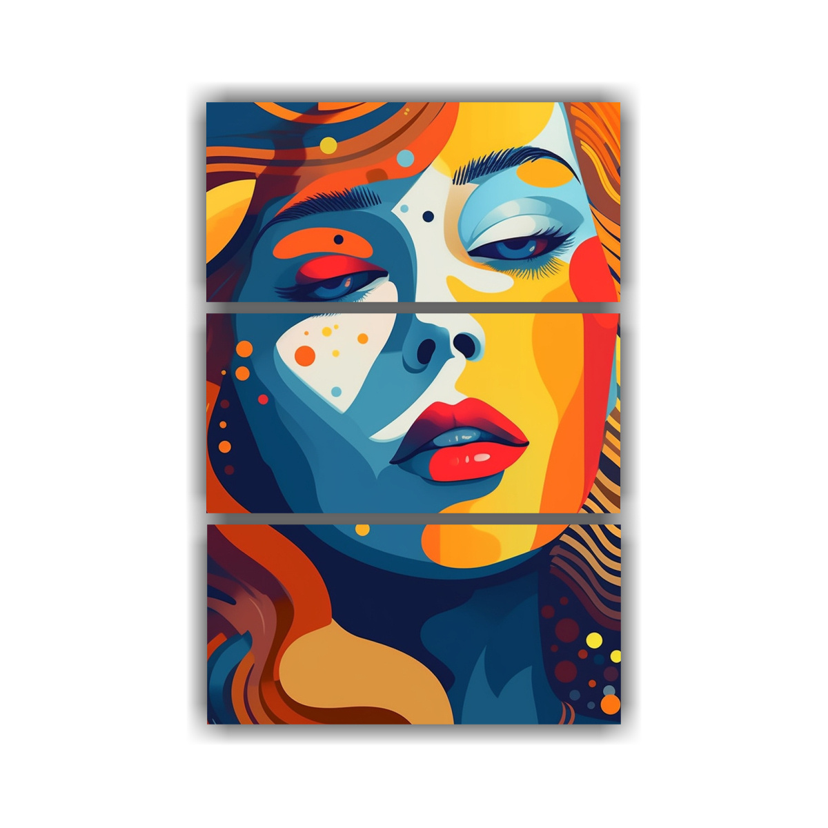 PINTURA MODERNA AL ÓLEO MUJER COLORIDA EN LIENZO 40X60 CM - 1