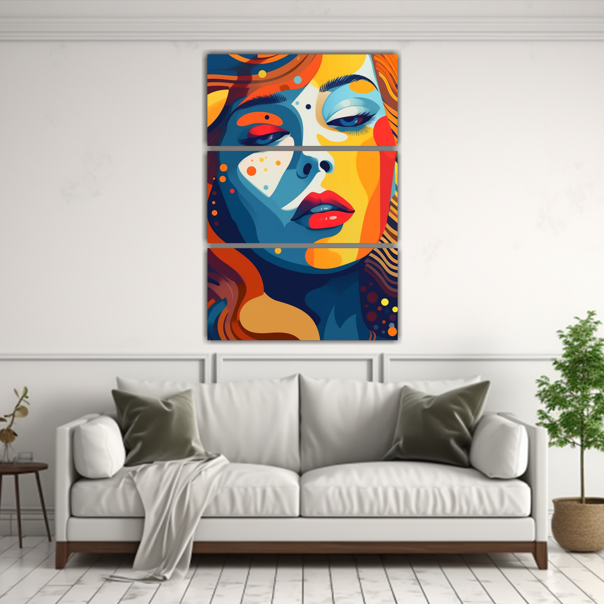 PINTURA MODERNA AL ÓLEO MUJER COLORIDA EN LIENZO 40X60 CM - 2