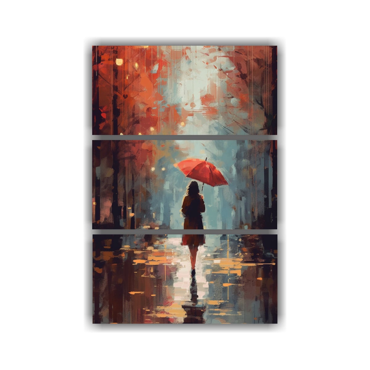TRES LIENZOS DE TELA CONCEPTUAL DORMITORIO 50X75 CM - 1