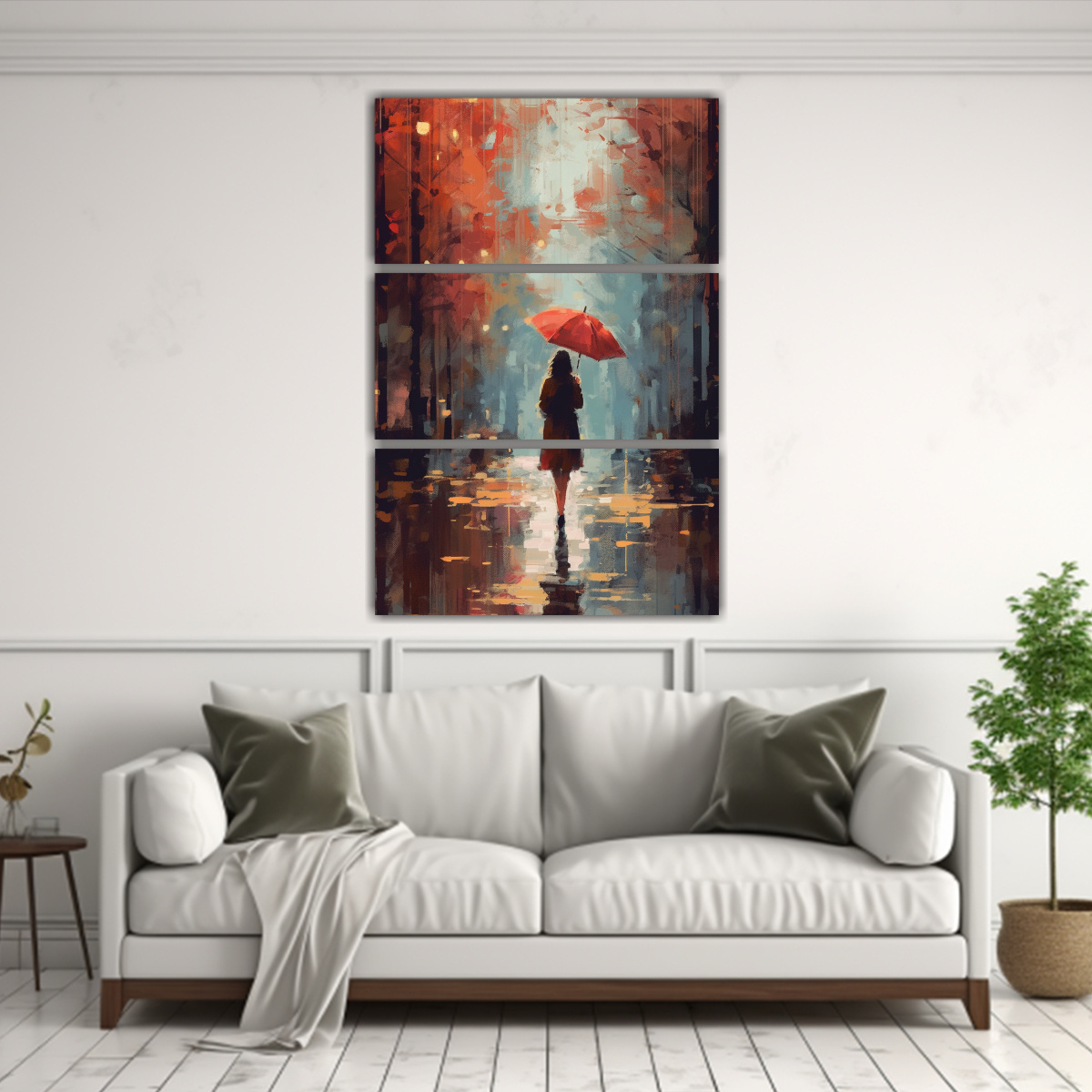 TRES LIENZOS DE TELA CONCEPTUAL DORMITORIO 50X75 CM - 2