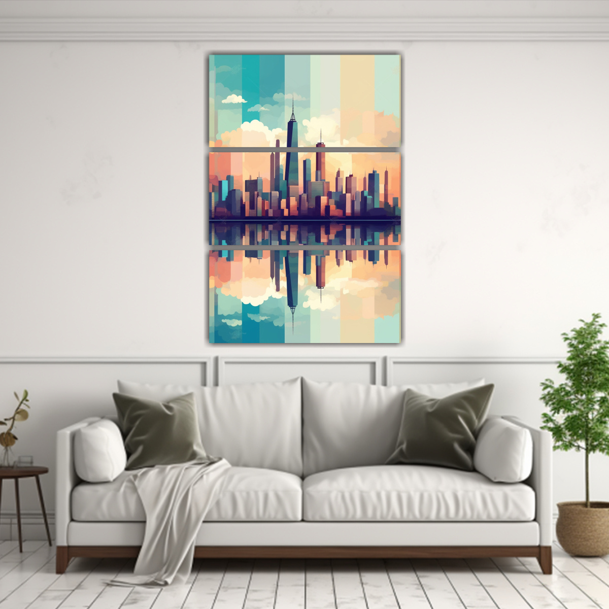 CUADRO ABSTRACTO DE PAISAJE URBANO MODERNO ESTILO 120X180 CM - 2