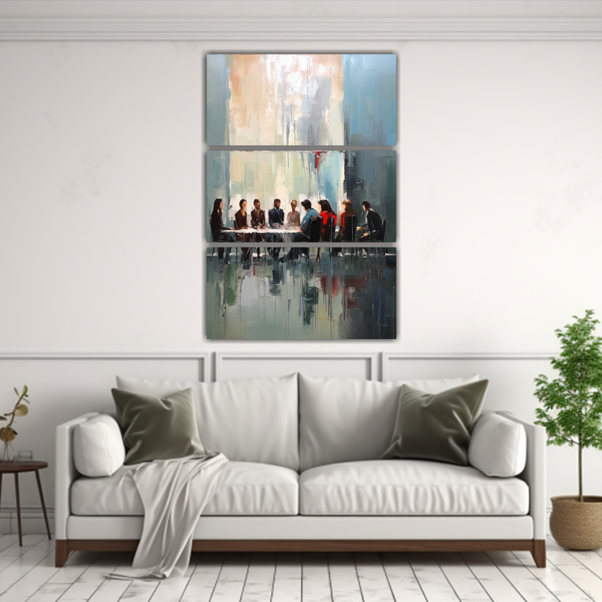 PINTURA CON ESPÁTULA PARA DECORAR REUNIÓN DE 60X90 CM - 2