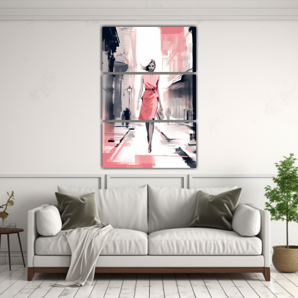 PINTURA DECORATIVA CON HERMOSA SIMETRÍA DE TRES 160X240 CM - 2