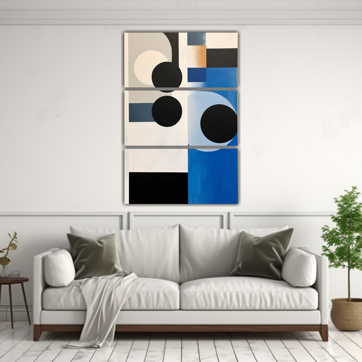 PINTURA DE PARED ABSTRACTA MINIMALISTA TRES ARTES 160X240 CM - 2