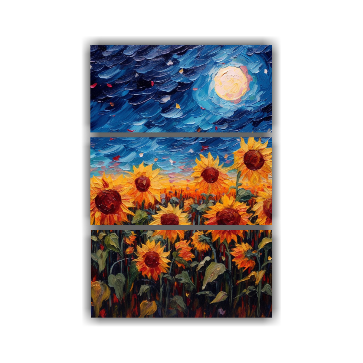 CUADROS DECORATIVOS: CAMPO DE GIRASOLES BAJO UNA 80X120 CM - 1
