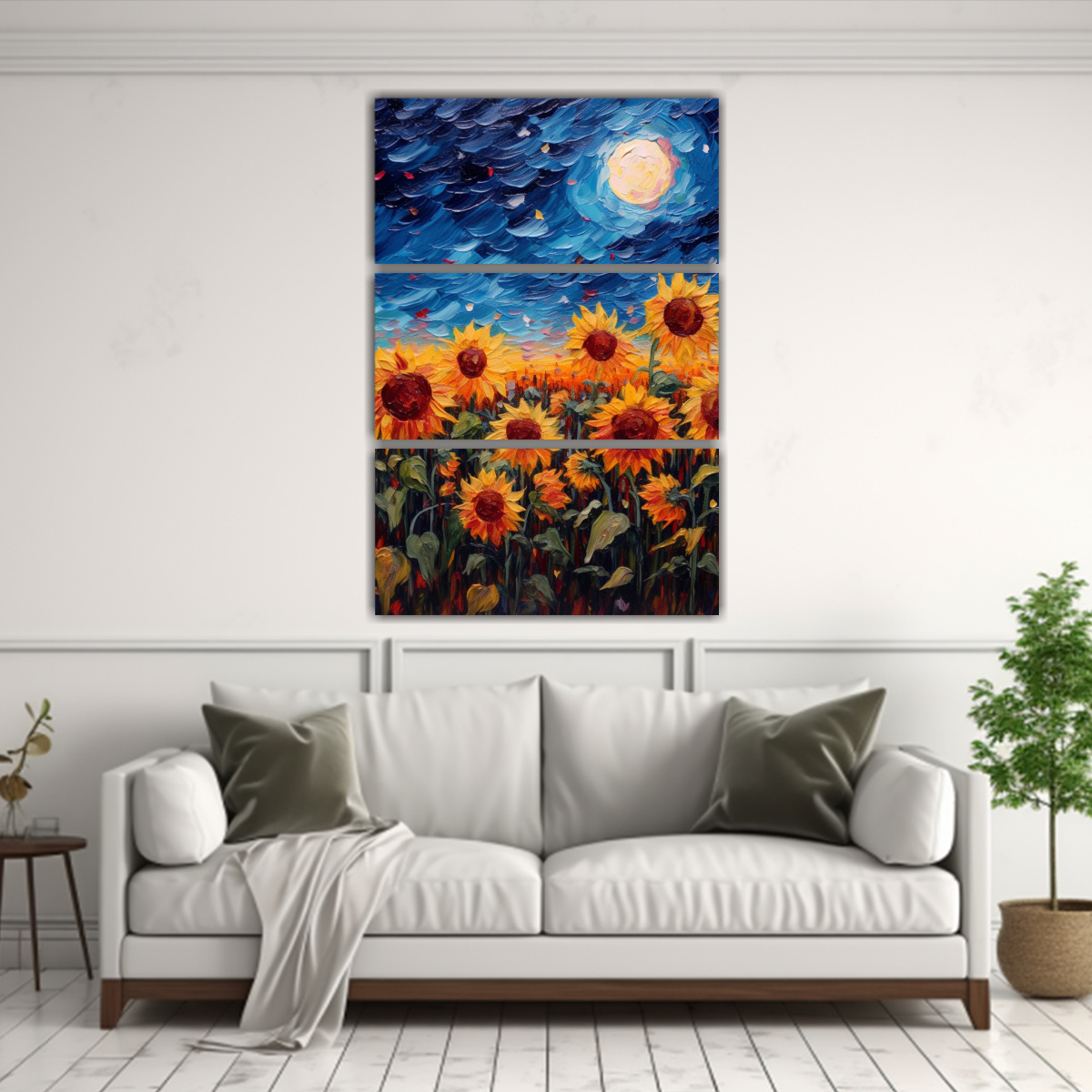CUADROS DECORATIVOS: CAMPO DE GIRASOLES BAJO UNA 80X120 CM - 2