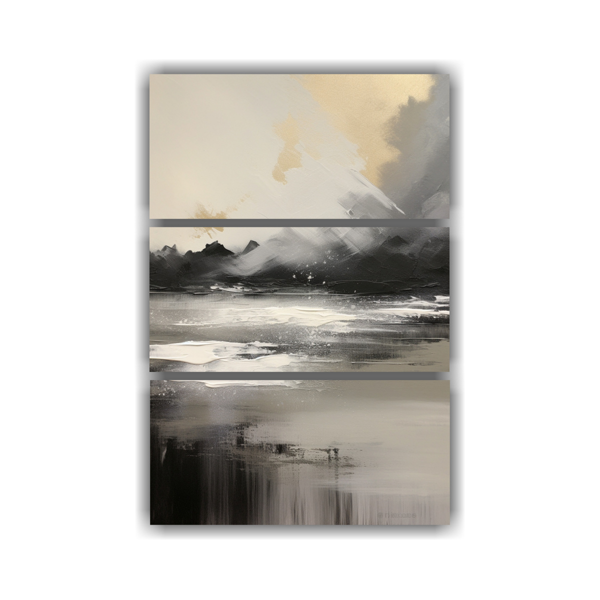 CUADROS CUADRO BONITOS PAISAJE ABSTRACTO EN NEGRO 80X120 CM - 1