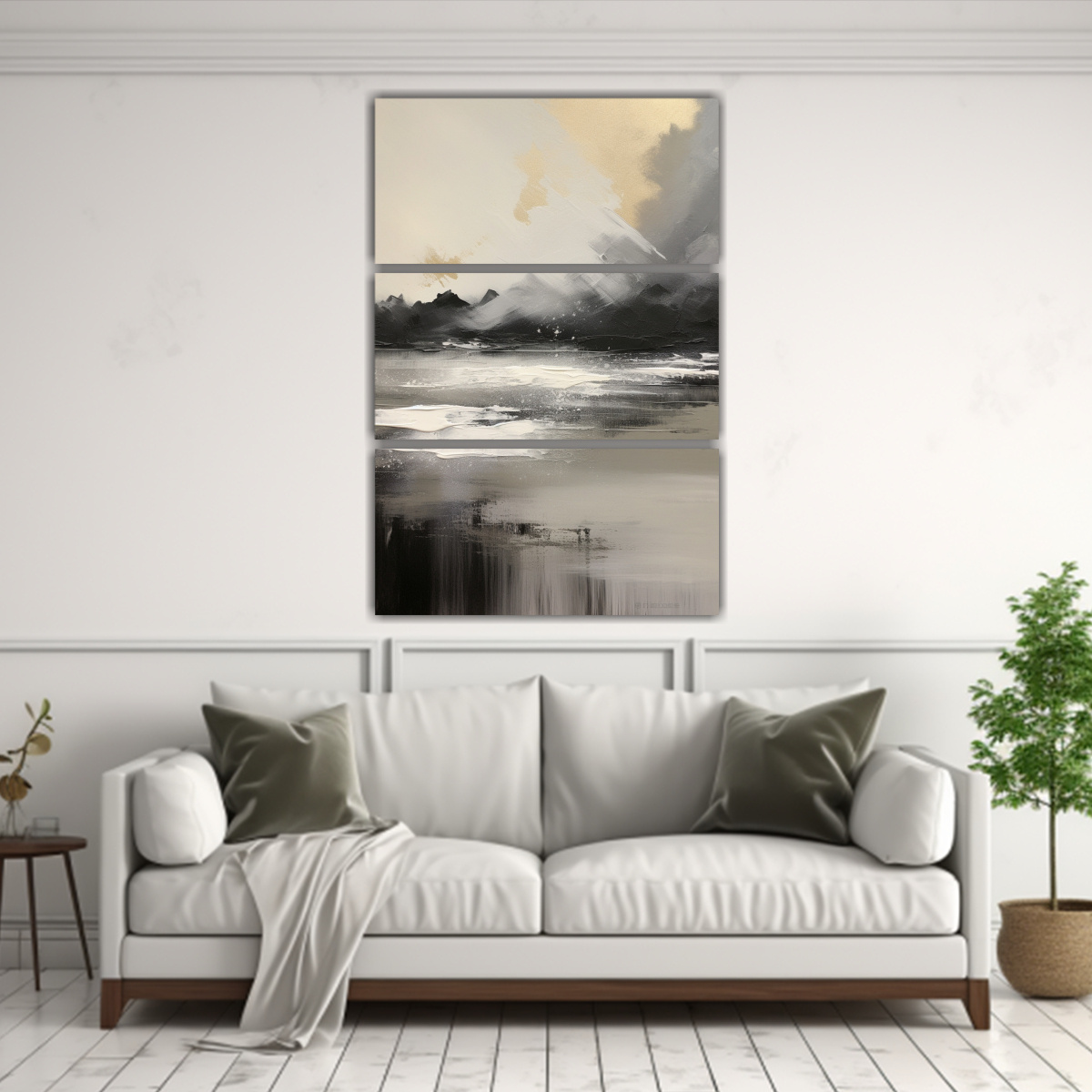 CUADROS CUADRO BONITOS PAISAJE ABSTRACTO EN NEGRO 80X120 CM - 2
