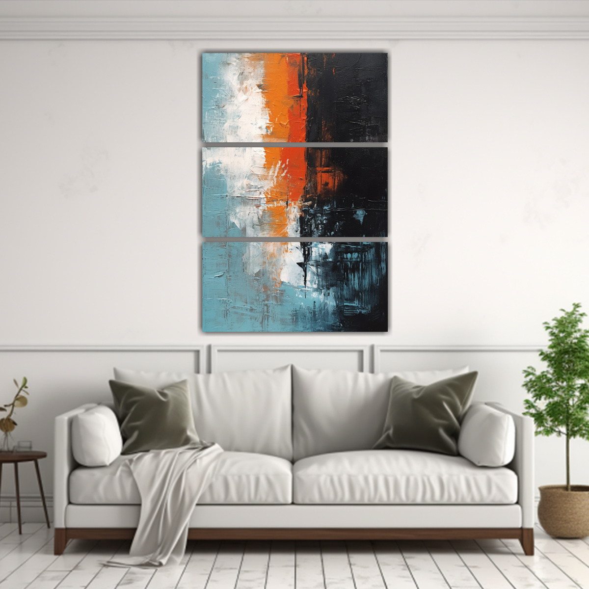 CONJUNTO DE 3 CUADROS ABSTRACTOS MINIMALISTAS DE 140X210 CM - 2